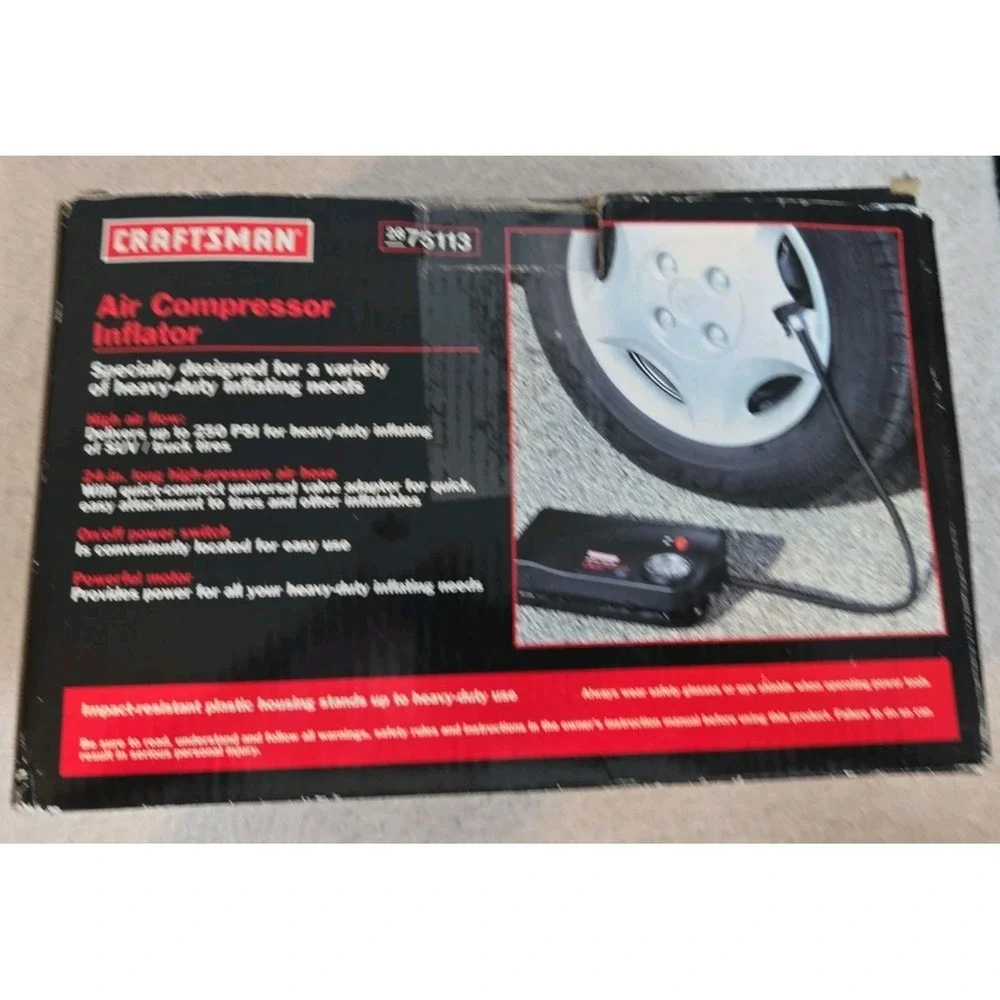 Craftsman 2875113 Portable Air Compressor / Inflator 12V 250PSI